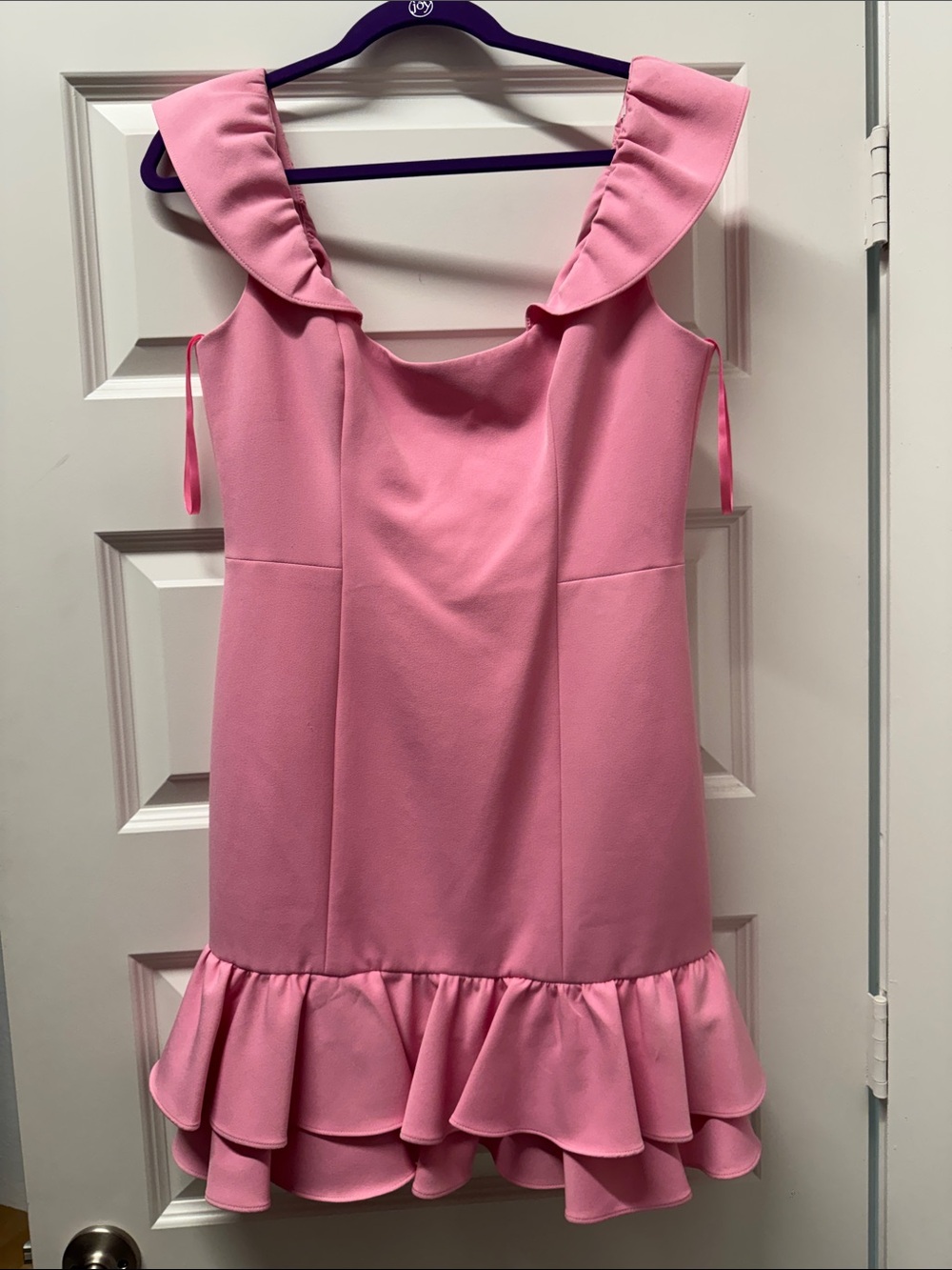 MILLY Pink Ruffle Mini Dress